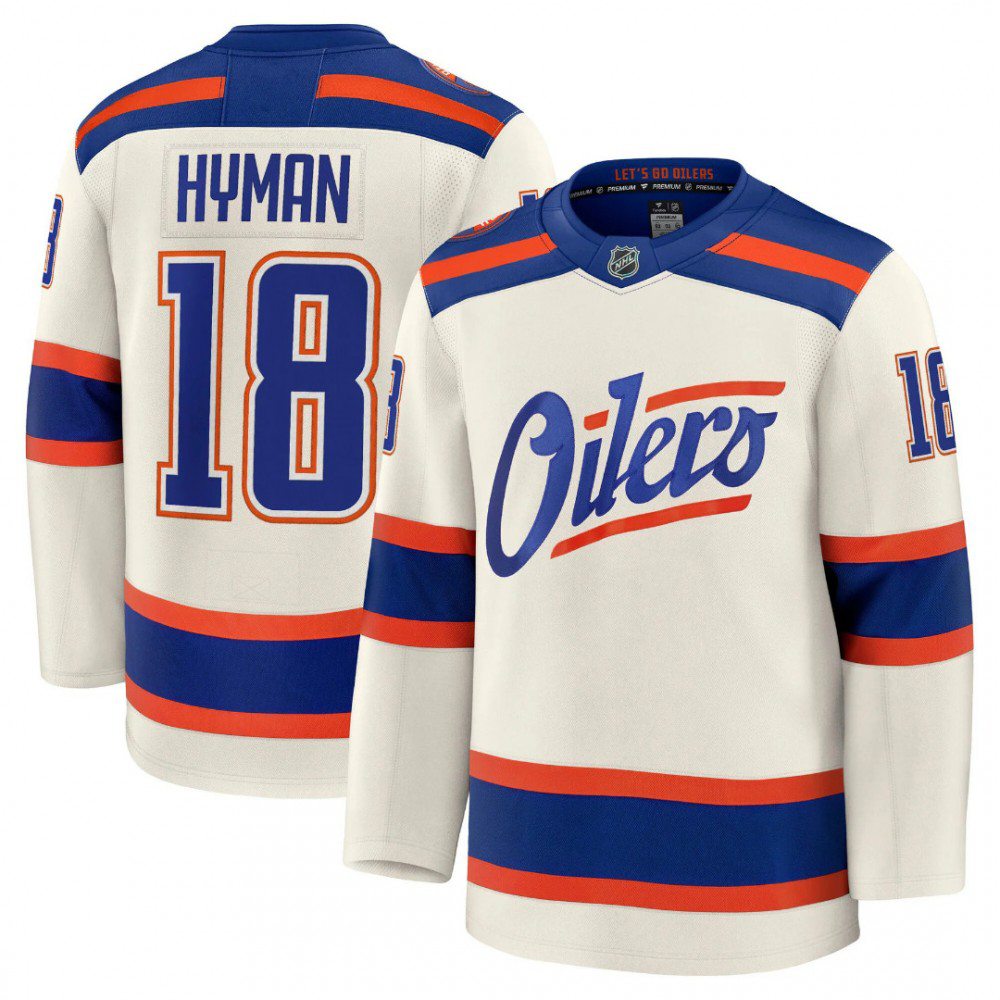 Zach Hyman Edmonton Oilers Alternate Cream Premium Player Jersey-Pro Kit Vault | Brand New 26/27 Sports Jerseys